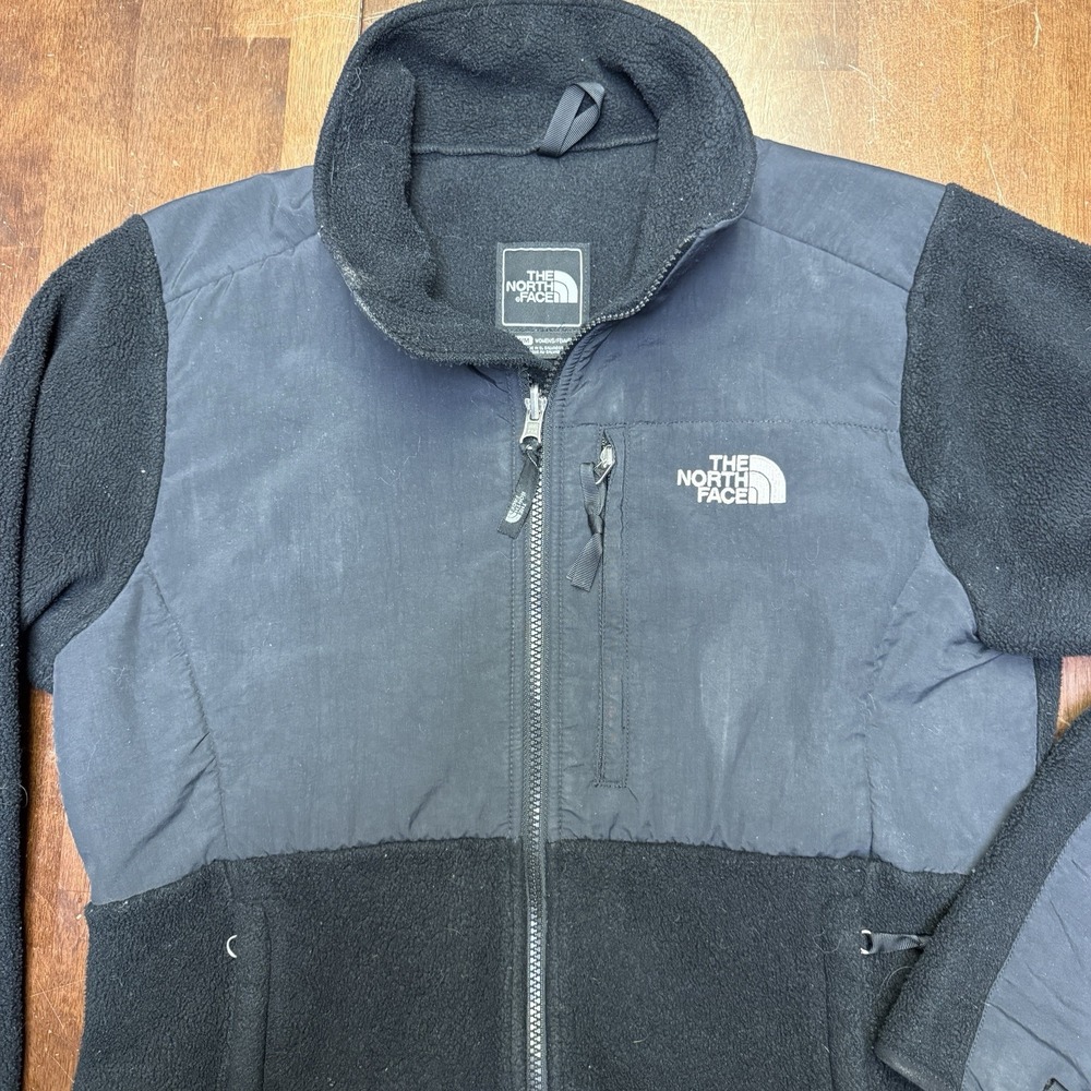 The North Face Women's Black Fleece Jacket‎ Full Zip Logo Size Denali Medium - Picture 2 of 7